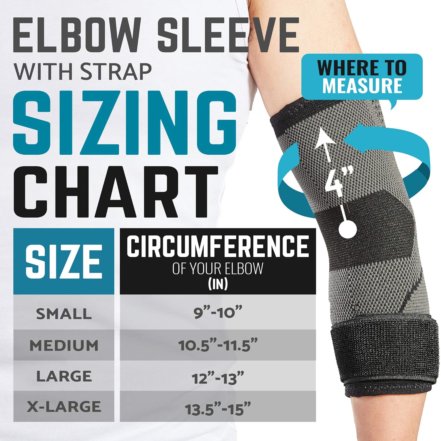 Elbow Brace with Strap for Tendonitis 2 Pack, Tennis Elbow Compression Sleeves, Golf Elbow Treatment: Industrial & Scientific