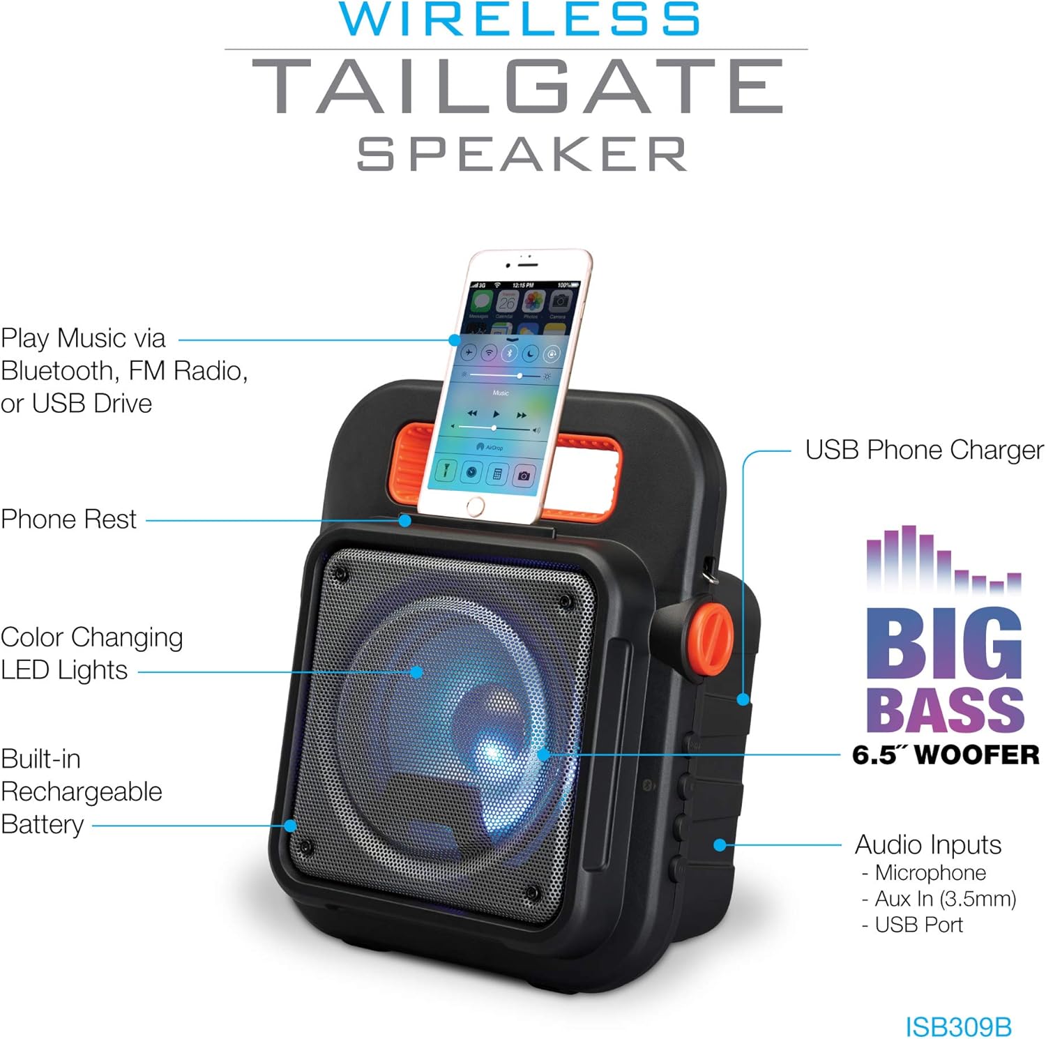 tailgate wireless led speaker