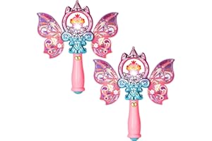 EZVYAO Light Up Princess Magic Wand for Kids Girls, Illuminating Fairy Wand with Sound, Birthday Party Favors Cosplay Toy Wand Accessories for Little Girls, Pink, 2PCS