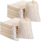 Pangda 100 Pieces Drawstring Cotton Bags Muslin Bags for Storage, Teas, Spices, Soaps, Candy, Jewellery, Wedding Party Favors and DIY Craft Home Decor (8 x 10 Inches)