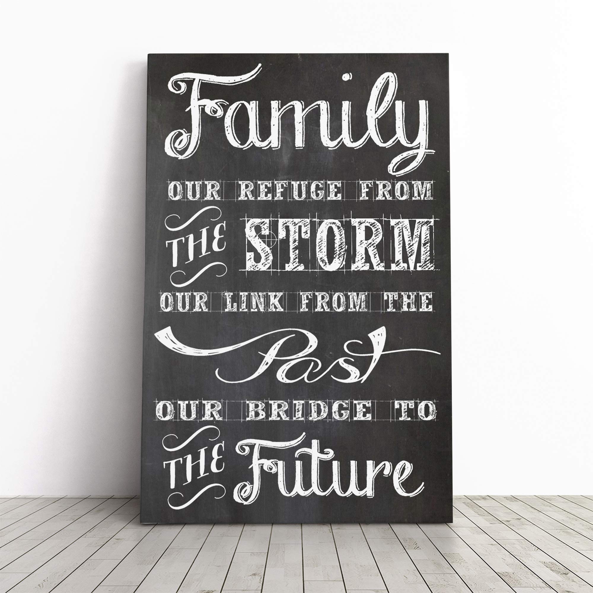Inspirational Quote Family Canvas Print | Gallery Wrapped 30mm Frame Wall Art | 20x14 inches | Ready to Hang | Modern Typography Picture | Living Room Bedroom Lounge Office