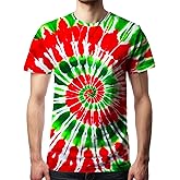 Men's Tie Dye T Shirts Hippies Senior Short Sleeve Tie Dye Tee Shirt for Men