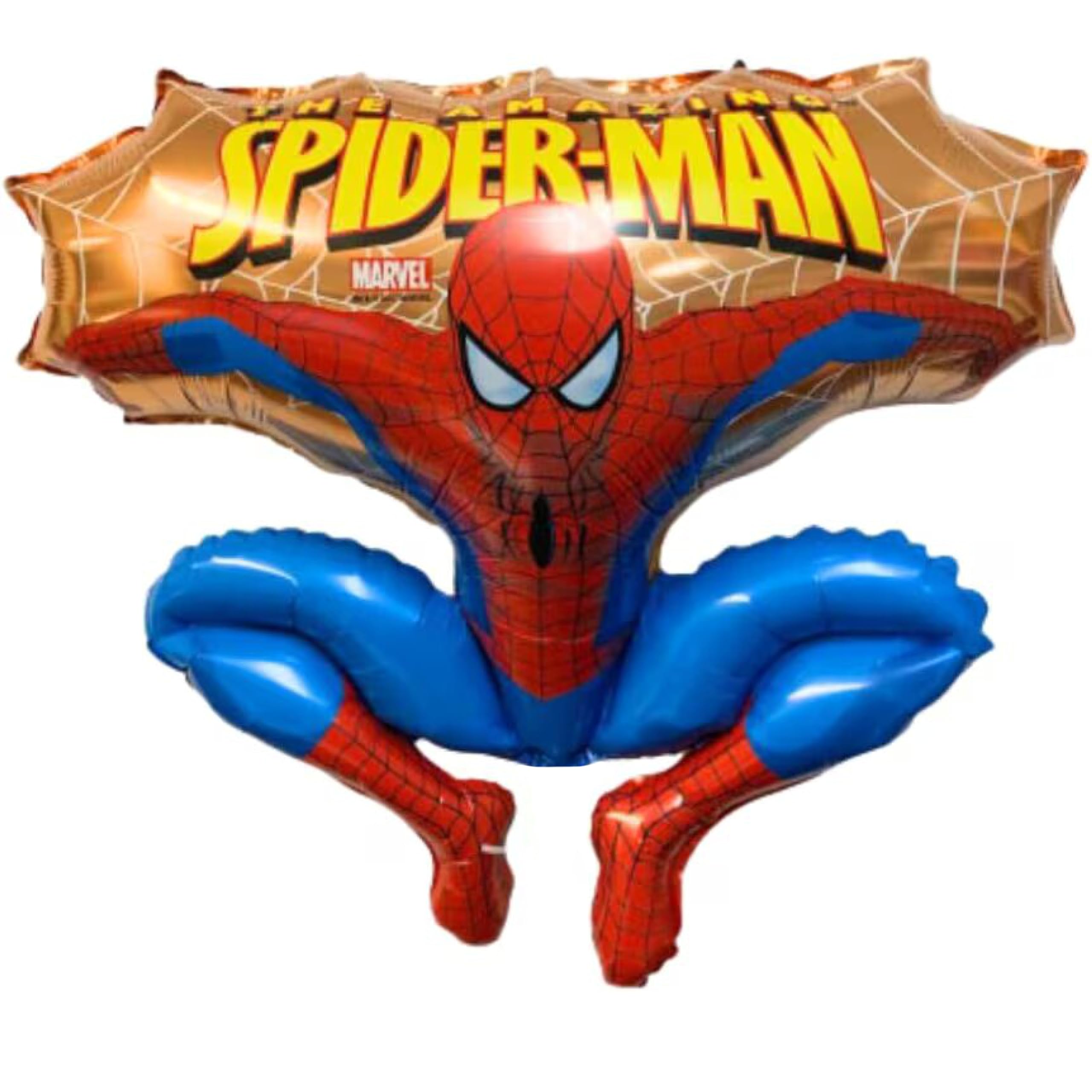 Toyland® 79cm (31") Gold Spider Man Jumping Shaped Character Foil Balloons - Kids Party Balloons