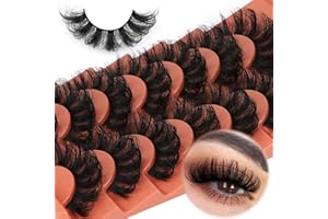 Mink Lashes Fluffy False Eyelashes 20mm Full Wispy Lashes 8D Volume Curly Fake Eyelashes 7 Pairs Faux Mink Lashes Multipack by TOOCHUNAG
