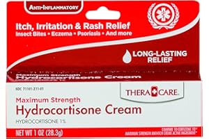 Thera Care Hydrocortisone Cream | Maximum Strength OTC | Itch Irritation and Rash Relief | 1 oz