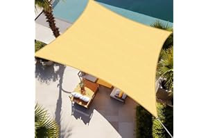 Shade&Beyond Rectangular 10'x10' Sun Shade Sail Sand Breathable UV Block Outdoor Covering Cloth for Deck, Backyard (Customized Available)