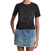 Michael Kors Womens Rhinestud Mk Logo T-Shirt