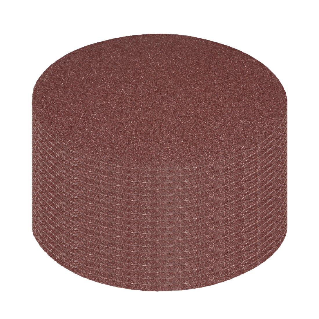 sourcingmap 20Pcs 7 inch Hook and Loop Sanding Disc 100 Grits Flocking Sandpaper for Random Orbit Sander Brown