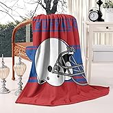Striped hgdn Football Team Throw Blanket 60x50 Inches, Lightweight Warm Football Fans Fleece Blanket Gifts for Men Women