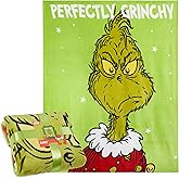 The Grinch Throw Blanket, Soft & Warm Fleece Christmas Blanket, Warm Lightweight & Fluffy Throw, Cozy Bedroom Accessories, Secret Santa Xmas Gifts (Green)