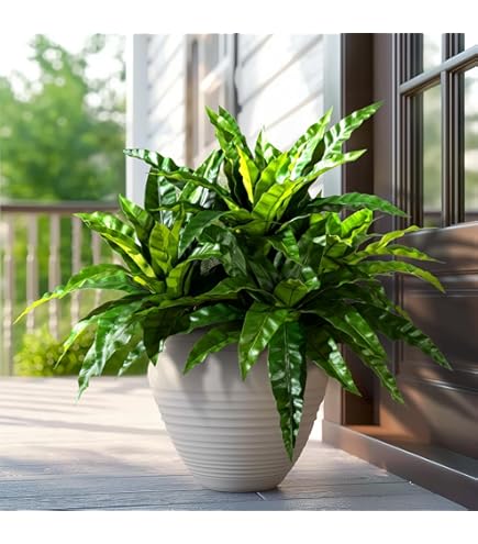 Luxsego - Plantas Artificiales De Caña Con Flores Verdes, Pasto De Pampas De Seda Alta En Maceta Para El Hogar, Oficina, Decoración De Boda, Plantas Sintéticas Para Ella O él (46 Pulgadas