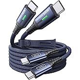 INIU USB C to USB C Cable, 240W Fast Charging [6.6ft, Blue, 2-Pack] Type C Charger Cord, Braided USBC Phone Charger Cable for