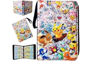 KMCIA Card Binder for Pokemon Cards, 9-Pockets Trading Card Holder Fits 900 Cards with 50 Removable Sleeves, TCG Card Binders Card Storage Album Cards Collection Carrying Case for Boys & Girls -Pink