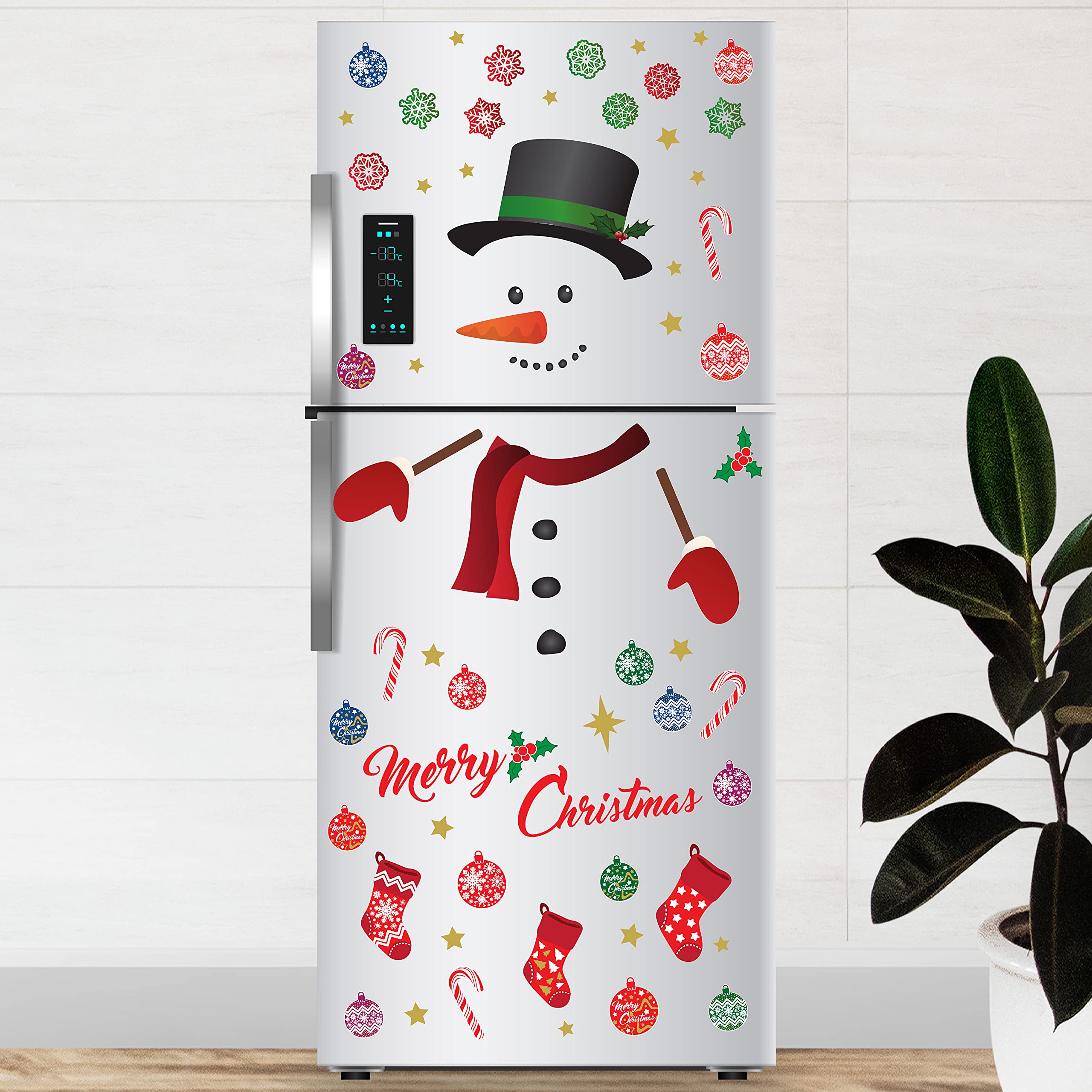 WALPLUS Christmas Combo Decorations Wall Stickers Merry Christmas with Happy Snowman Wall Art Window Display Clings Display Decals Living Room Sale Clearance Home Living Room Bedroom DIY Gift