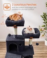 Feandrea Cat Tree 168 cm Large Tower with 13 Scratching Posts Smoky Grey view 4