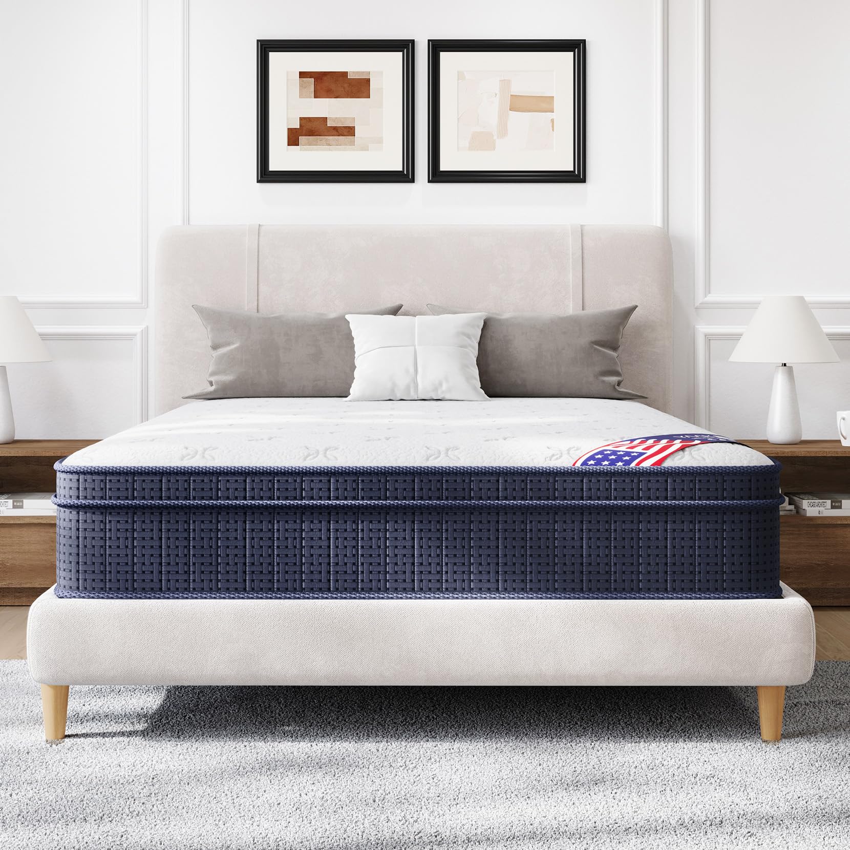 Photo 1 of ** SIMILAR ** Yaak Queen Mattress 12 Inch-Medium Firm Hybrid Mattress-Pressure Back Pain Relief-Fiberglass Free Memory Foam-Individual Pocket Spring-Motion Isolation-Extra Edge Support,120 Nights Trial-CertiPUR-US