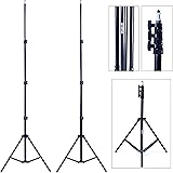 Phot-R Professional Photography 2x 2m Adjustable 4-Section Photo Studio Heavy Duty Aluminium Light Stand