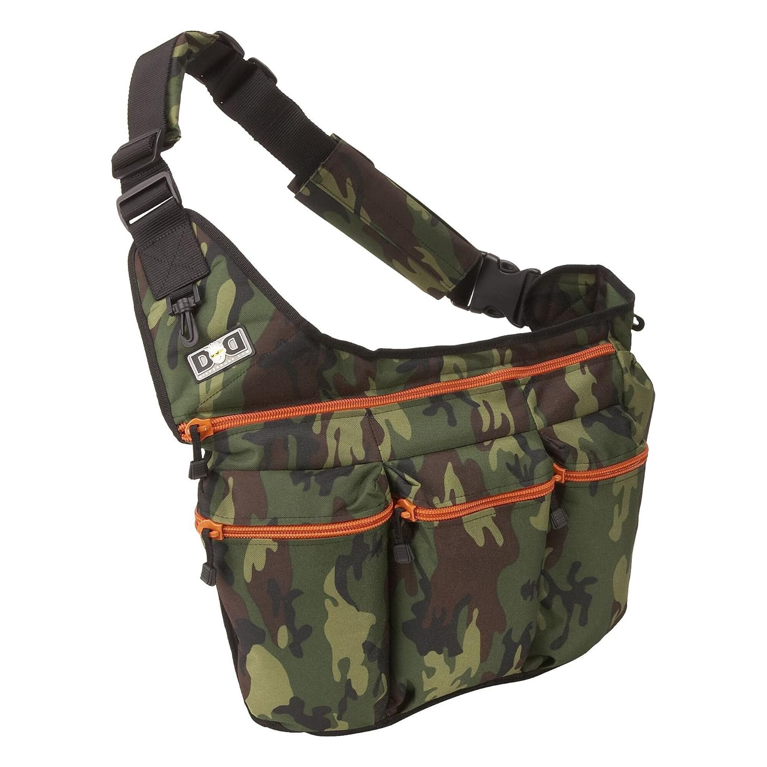 Diaper Dude Camouflage Diaper Bag with Orange Zippers