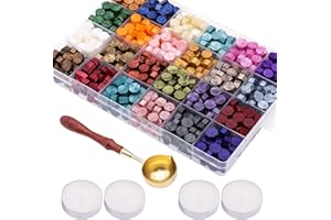 670Pcs Sealing Wax Beads, ZRCHLS 24 Metallic Mixed Colors Sealing Wax Beads for Wax Seal Stamp, Letter Wax Seal Kit for Gift Envelope Stamp Sealing and DIY Craft (24 Metallic Mixed Colors)
