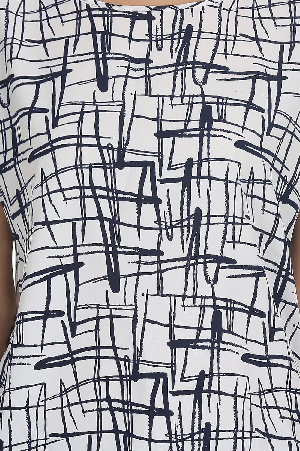 deewa white lined printed top