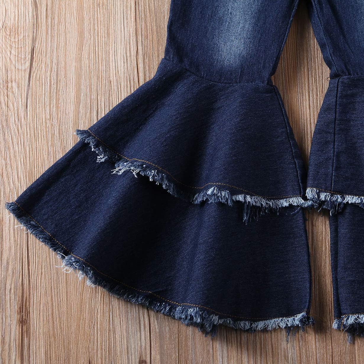 Little Girl's Vintage Jeans Skinny Denim Bell-Bottoms Pants: Clothing