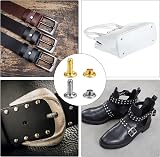 sourcing map Bronze Leather Rivets 6x6mm Double Cap Snaps Fasteners 200 Sets + view 6