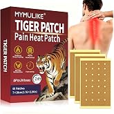 MYMULIKE 60Pcs Tiger Patch&ndash; Long-Lasting Ultra Strength 7x10cm Heat Patches for Neck Shoulder Knee Back and Muscle, Natural Herbal Chinese Red Tiger Patch for Adults, Wormwood Extract &amp; Skin-Friendly