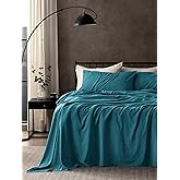 SLEEP ZONE Queen Sheet Set - Bed Sheets for Queen Size Bed Set - Washed Microfiber - 4 Piece Hotel Luxury Bedding Sheets with Fitted Sheet, Flat Sheet & 2 Pillowcases - Deep Pocket (Teal)