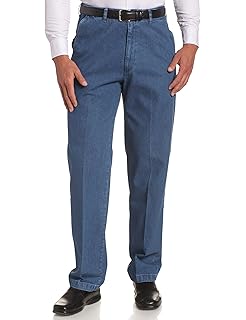 men's pleated front denim pants