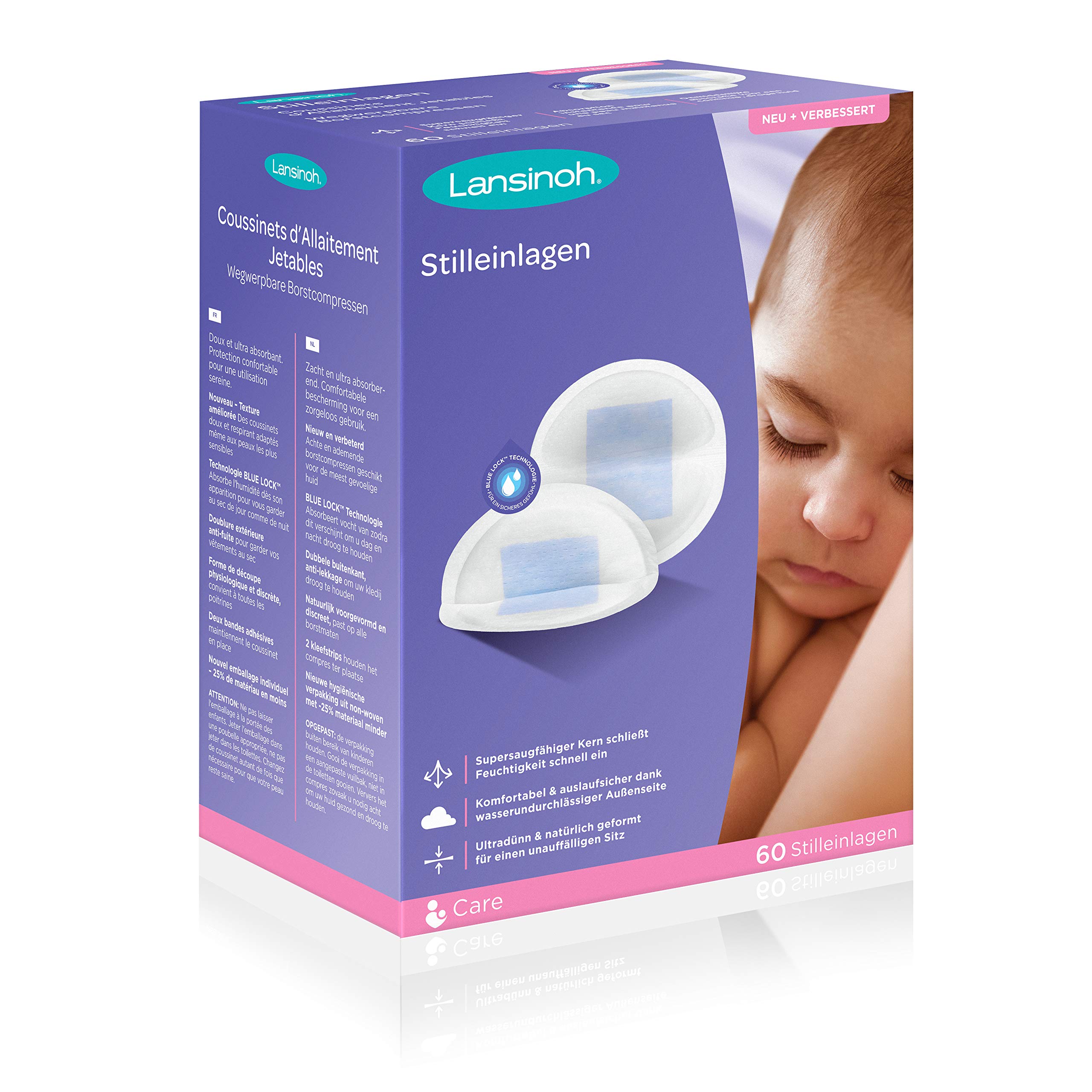 Lansinoh Blue Lock Nursing Pads (Pack of 60)