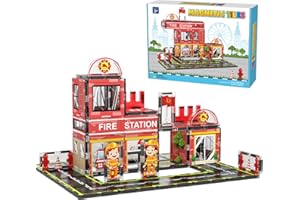 AFUNX Magnetic Tiles, 50PCS Fire Station Theme Building Blocks Set, Magnet Building Blocks and STEM Preschool Toys for Toddlers Kids Ages 3-5 5-7 8-10