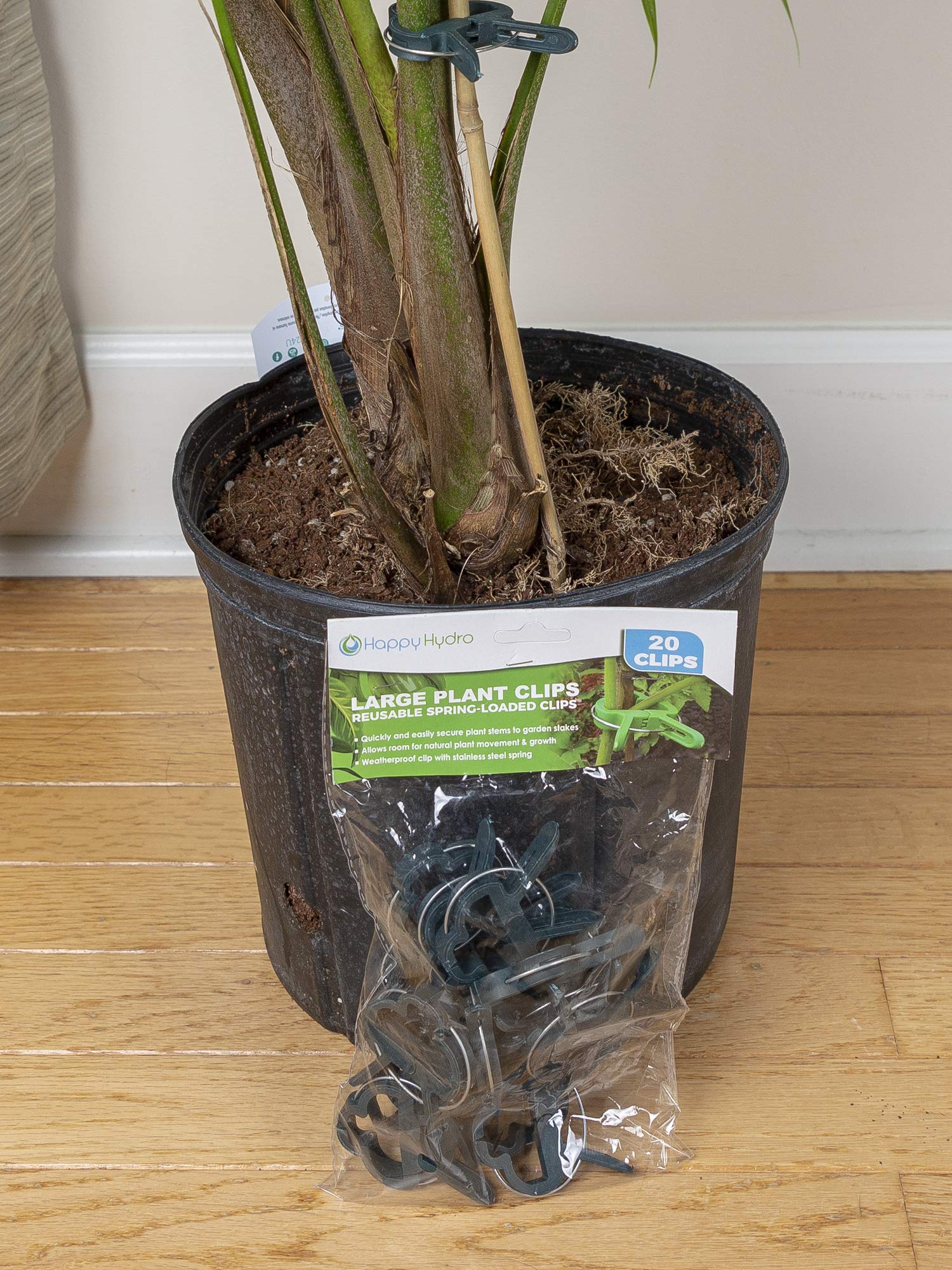 Happy Hydro Plant Support Clips Large Size Spring Loaded Reusable