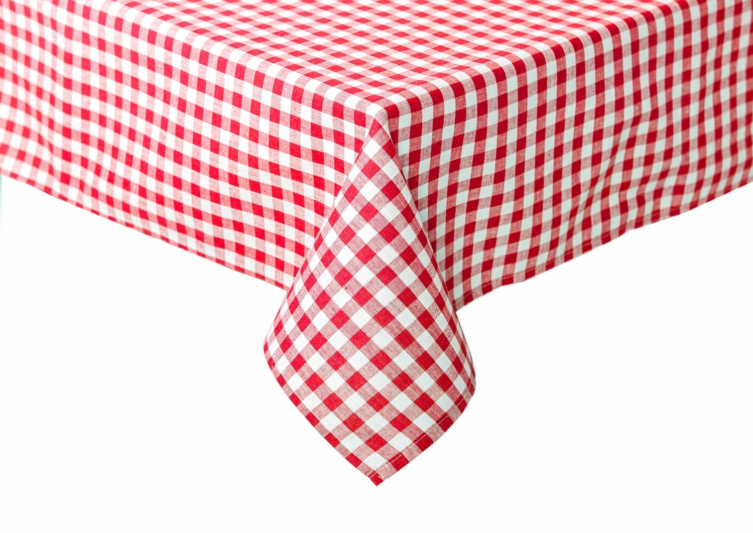 TextilDepot24 Country House Table Covers, Tablecloths, 5 mm, Chequered Red and White, 100% Cotton, 110 x 220 cm