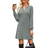 Annebouti Women's 2026 Spring Fully Lined Pocketed Long Sleeve Mini Sweater Dress