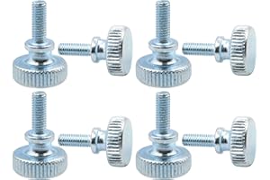 LBY 30pcs Knurled Thumb Screws, M3 x 6mm Flat Knurled Head Fully Threaded, Carbon Steel Galvanized (Double Layer Step)