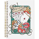 LADOCK Trendy Retro 70s Western Spiral Notebook, Funny Poker Card 8 Ball Punk Rock Journal Journaling, Life is a Gamble I'm Just Dealing Inspirational Journal for Women, 5.5x8.3