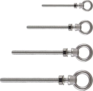 25 Occhielli A Vite Filettatura M6 X 60mm – Bulloni Con Occhiello In Acciaio BZP, Lunghezza 85mm, MandyTools - Foto 5
