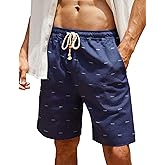 COOFANDY Men's Linen Casual Summer Beach Shorts Elastic Waist Drawstring Shorts