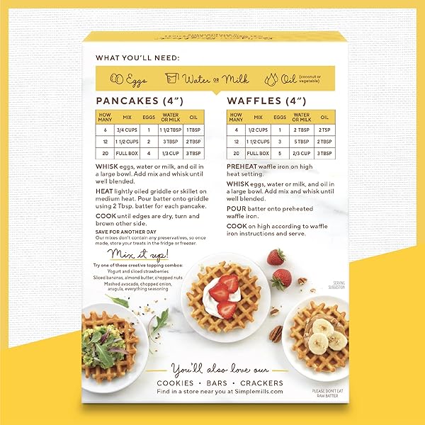 SIMPLE MILLS ALMOND FLOUR PANCAKE & WAFFLE MIX, ORIGINAL – GLUTEN FREE, PLANT BASED, PALEO FRIENDLY, BREAKFAST 10.7 OUNCE (PACK OF 1)