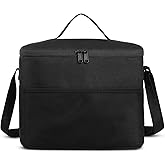 MIER Lunch Bag for Men Women Insulated Portable Lunch Box 12CAN Leakproof Cooler Bag with Shoulder Strap for Office Picnic School, Medium Black