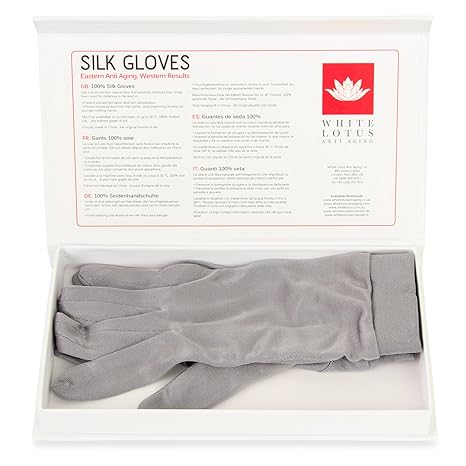 WHITE LOTUS Sexy SEIDEN-HANDSCHUHE Kleidung für Frauen | Elegante Rohseide zur Isolierung der Hände und Entzündungs-Schutz oh