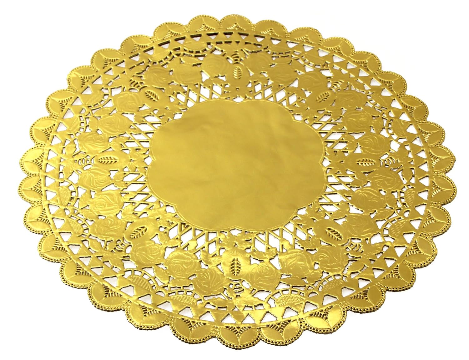 Gold Foil Round Lace Paper Doilies Cake Packaging Golden