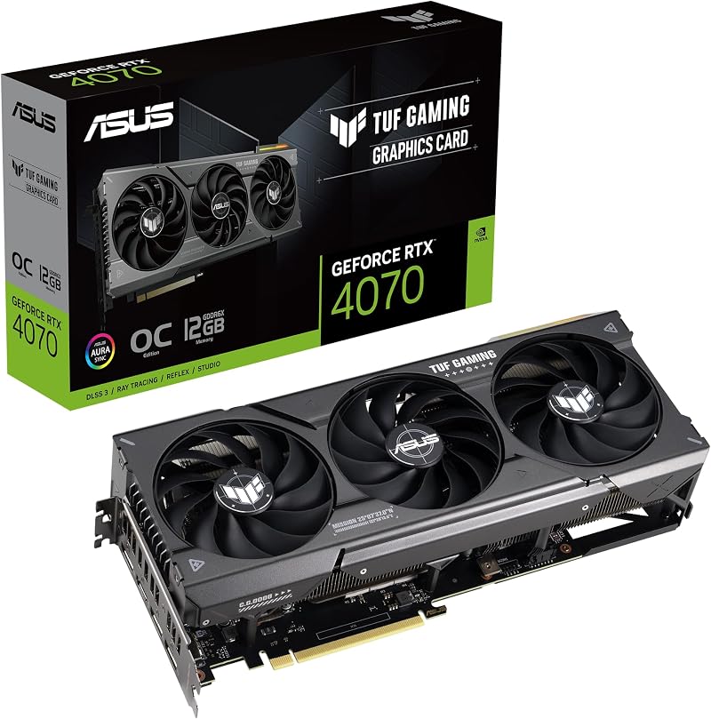 ASUS TUF Gaming RTX 4070 OC 12GB GDDR6X DLSS 3 PCIe 4.0 Graphics Card