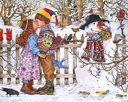 White Mountain Puzzles First Kiss Jigsaw Puzzle, Multicolor