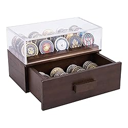 Wooden Display Case with Clear Cover - Medium Coin