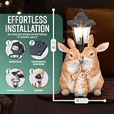 GloBrite Solar Rabbit Family with Lantern Post Light Resin Garden Ornaments view 6