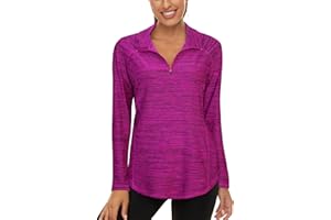 LURANEE Womens UPF 50+ Long Sleeve 1/4 Zip Pullover Athletic Hiking Running Workout Tops