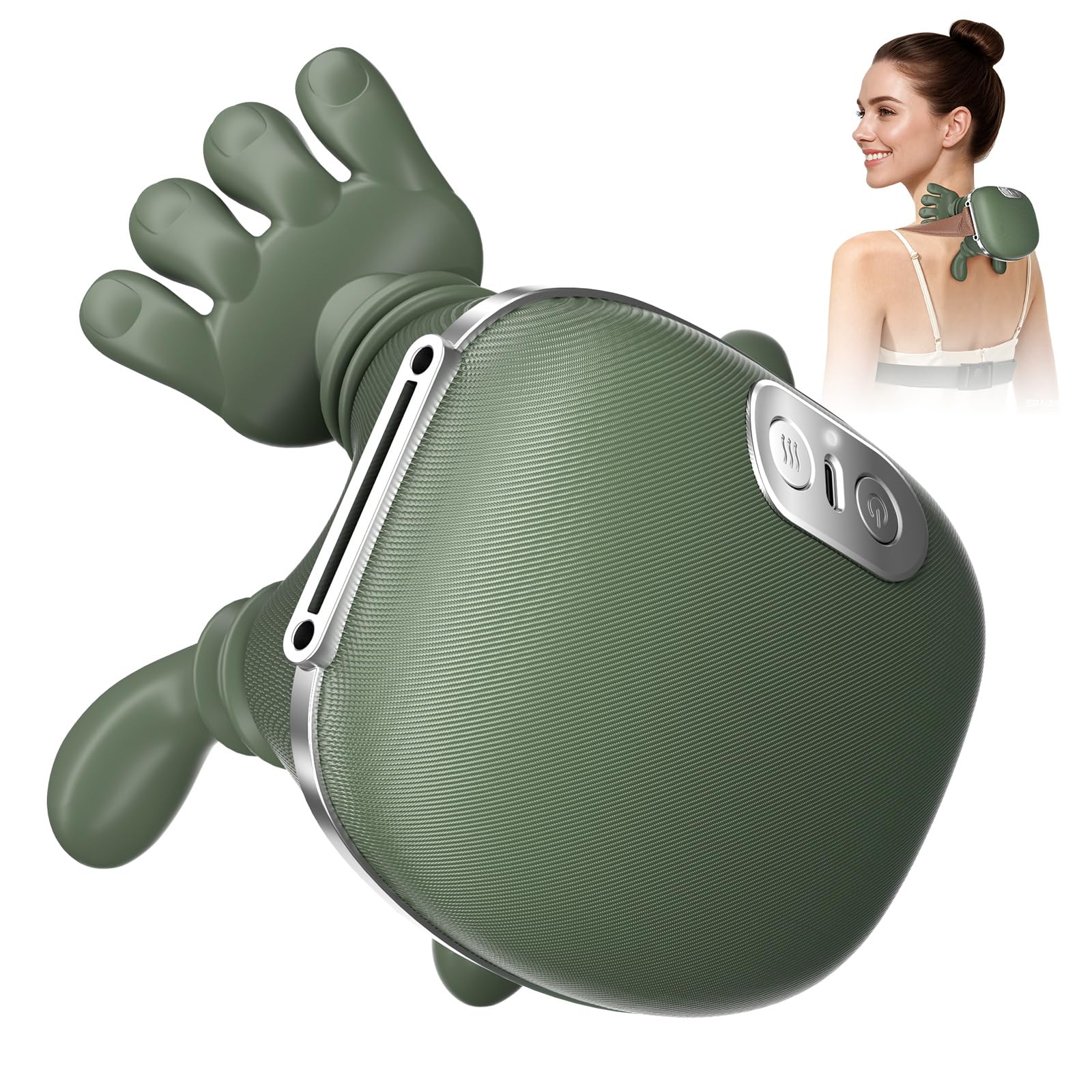 Photo 1 of altoance 4D Neck and Shoulder Heat Massager, Wireless Portable Neck Massager, Relieves Muscle Pain, Simulates Deep Tissue Massage of Human Hand, Ideal Gift.?Green?