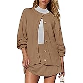 Panadila Womens Sweater Skirt Set 2 Piece Outfits Sweater Skort Set Lounge Cardigan and Knit Skirt Matching Outfits