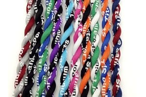 SEITG 20" Sport Style 2 Colors Fashion 2 Braided Rope Tornado Titanium Necklace Package of 10 Assorted